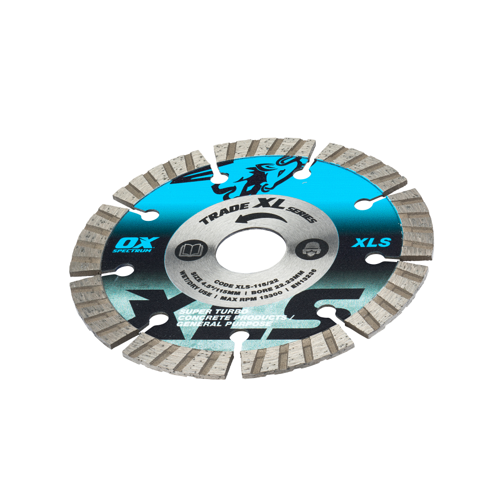 OX Trade XL Super - Turbo Segmentierte Diamant-Trennscheibe - Beton & GP - 115/22.23mm