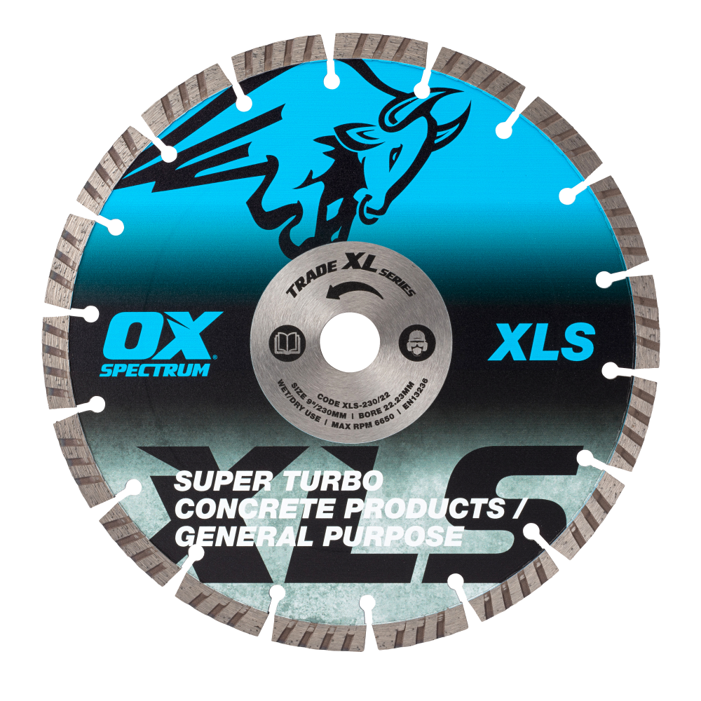OX Trade XL Super - Turbo Segmentierte Diamant-Trennscheibe - Beton & GP - 230/22.23mm